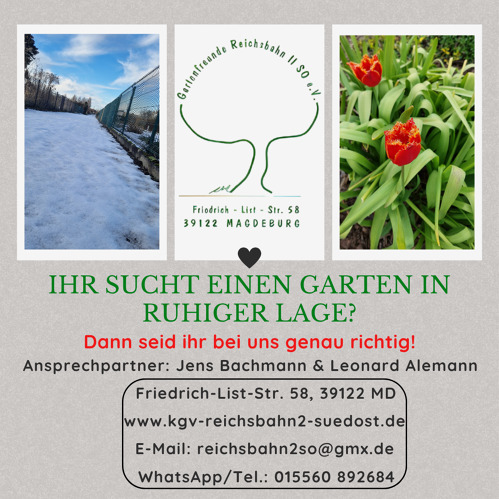 Ihr sucht einen Garten?&nbsp;